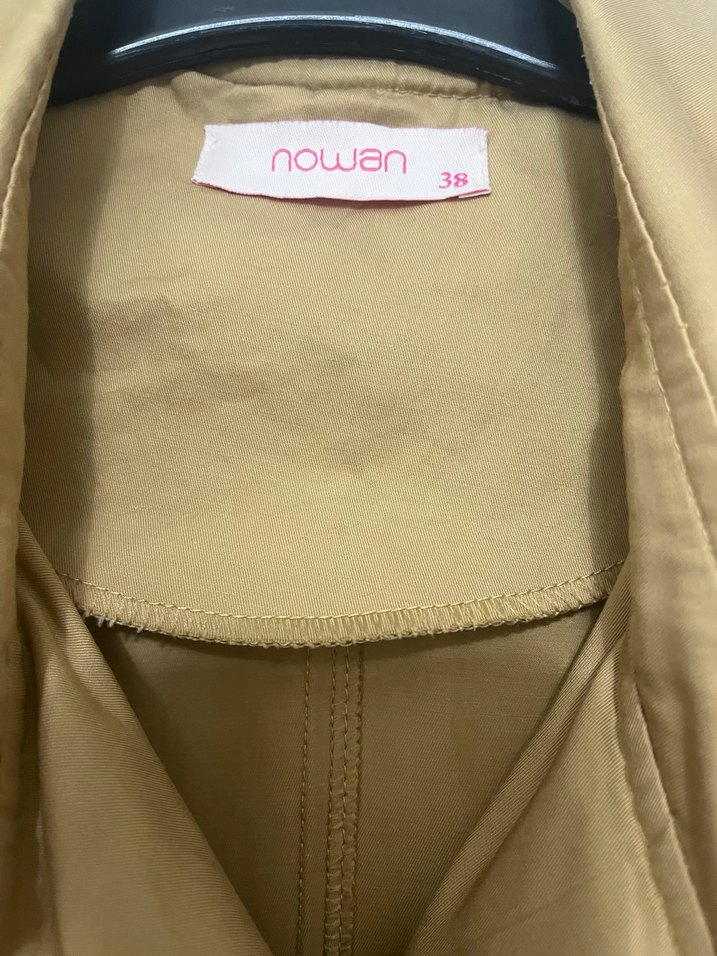 Kadın taba Uzun Kruvaze Trençkot - Görsel 4