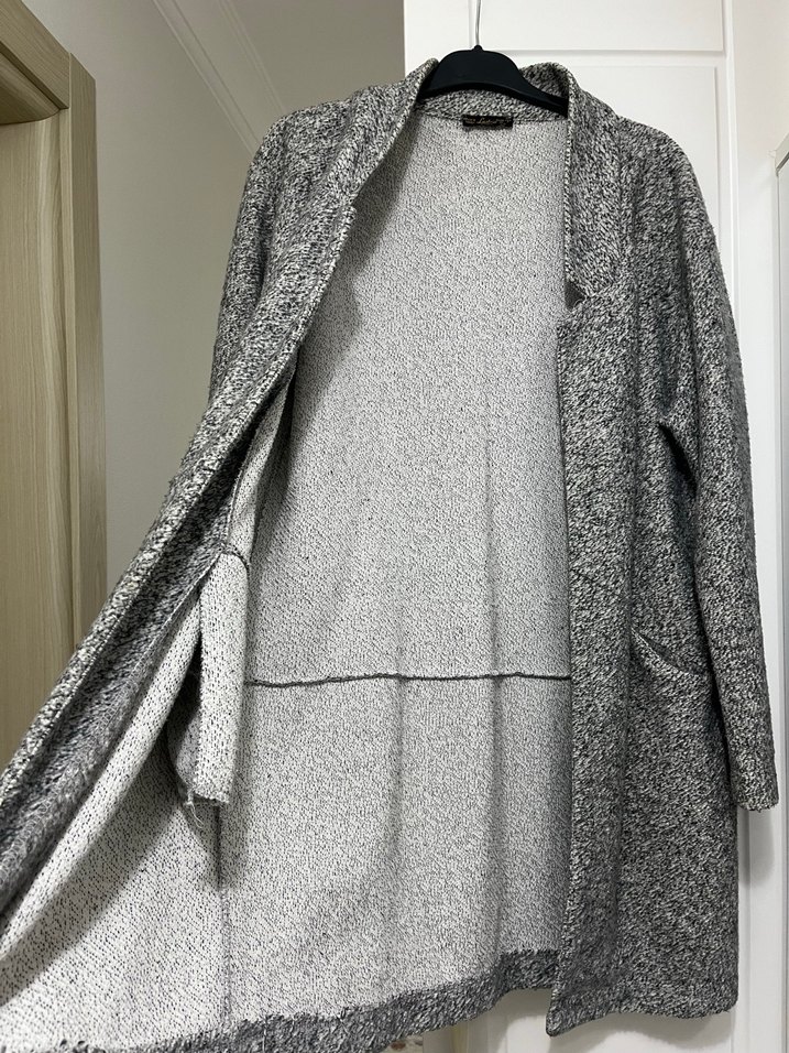 Gri Midi Uzunlukta Kadın Kaban/ Hırka - Görsel 4