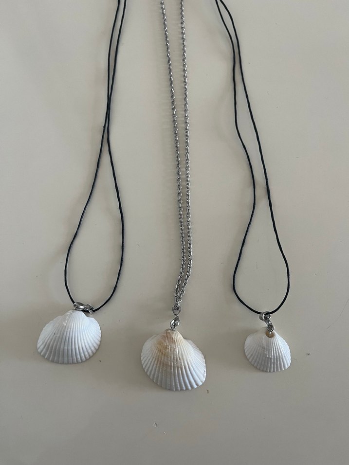 3 adet Epoksi deniz kabuğu Kolye - Görsel 2