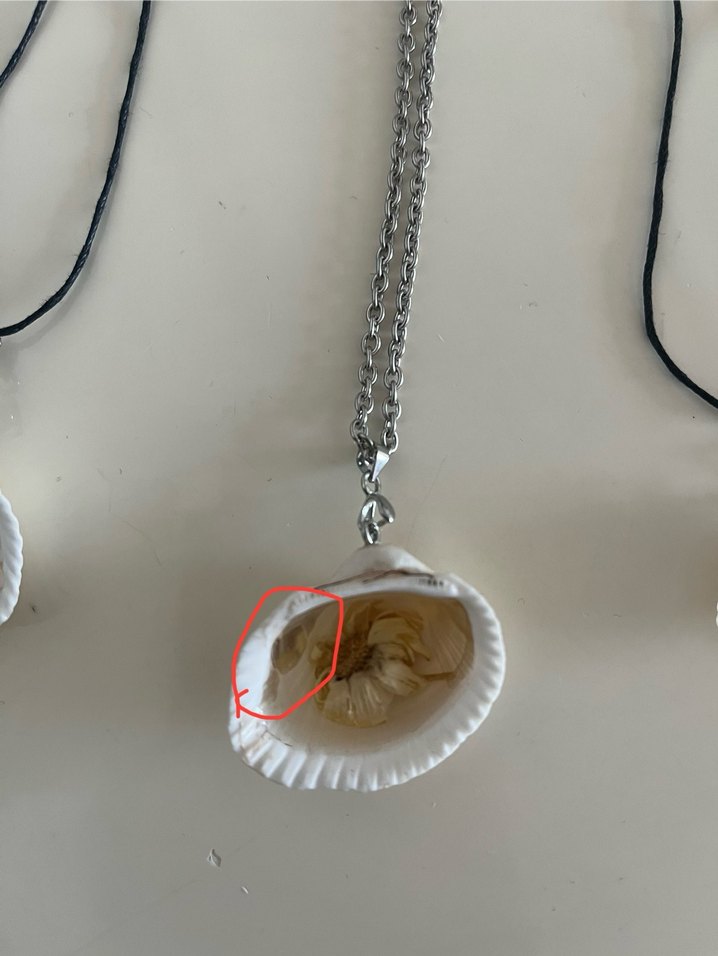 3 adet Epoksi deniz kabuğu Kolye - Görsel 4