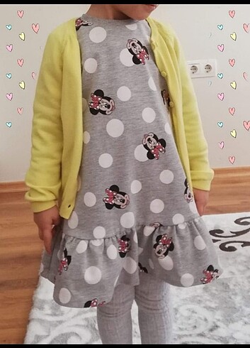 18-24 Ay Beden gri Renk Kız çocuk Minnie mouse elbise