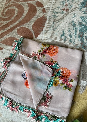 Nakışlı Pastel Renkli Bohem Kadın Fuları - Görsel 3