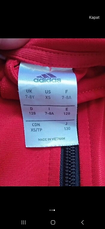 7 Yaş Beden Erkek çocuk adidas ince hırka