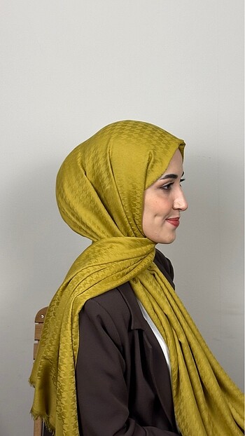 Kazayağı Desen Şal - Safran