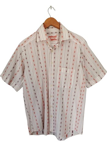 vintage oversize 70's kısa kol gömlek