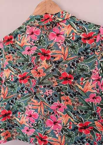 m Beden çeşitli Renk vintage çiçekli crop Bağlamalı Gömlek