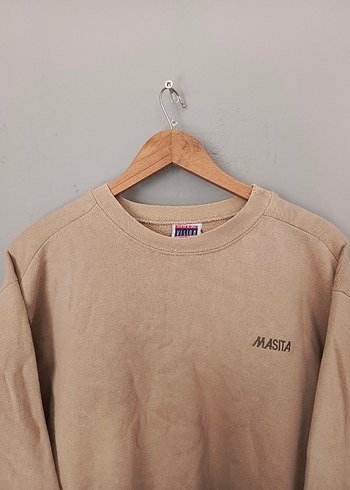 m Beden camel Renk vintage oversize 90s bomber sweatshirt orijinal Amerikan Vintage