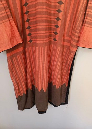 vintage bohem keten plaj tunik elbise - Görsel 5