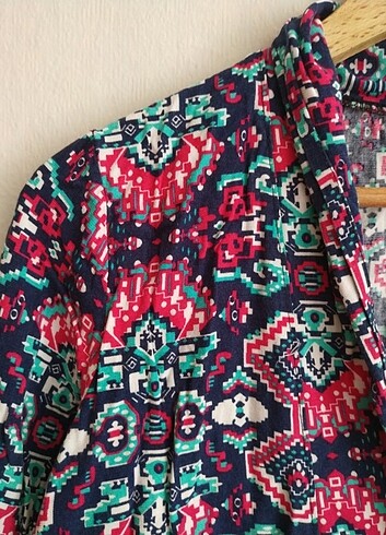 s Beden çeşitli Renk Desenli renkli gömlek hırka ceket