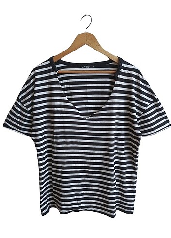 Vintage çizgili oversize tshirt 