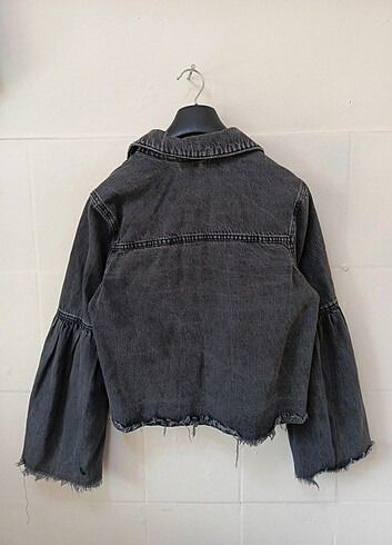 s Beden gri Renk Vintage İspanyol kol kot ceket