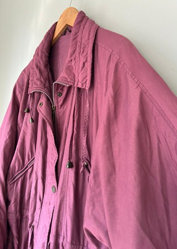 vintage uzun yağmurluk parka mont ceket 90s - Görsel 8