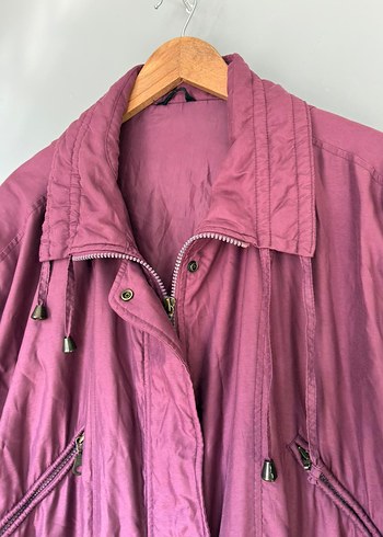 vintage uzun yağmurluk parka mont ceket 90s - Görsel 5