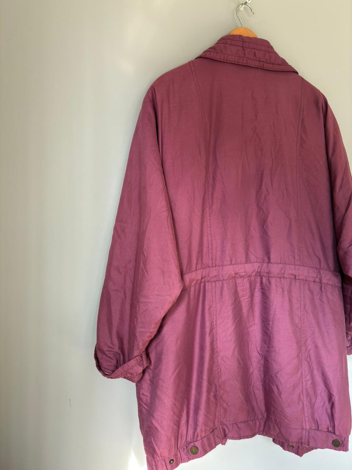 vintage uzun yağmurluk parka mont ceket 90s - Görsel 2