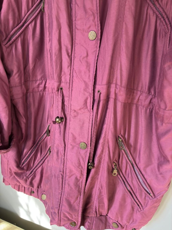 vintage uzun yağmurluk parka mont ceket 90s - Görsel 4