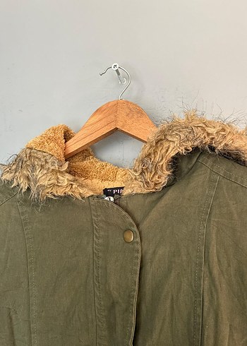 Vintage Y2K Peluş Astarlı Parka mont - Görsel 7
