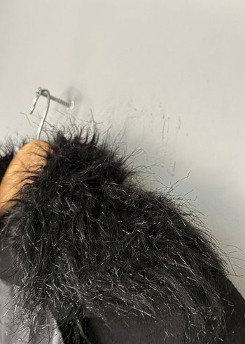 vintage kürk yaka uzun kaban mont palto - Görsel 4