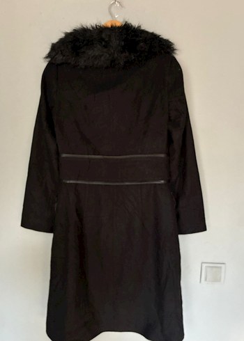 vintage kürk yaka uzun kaban mont palto - Görsel 3