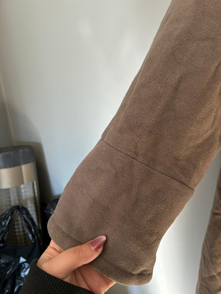 vintage oversize kaşmir yün kaban palto mont - Görsel 5