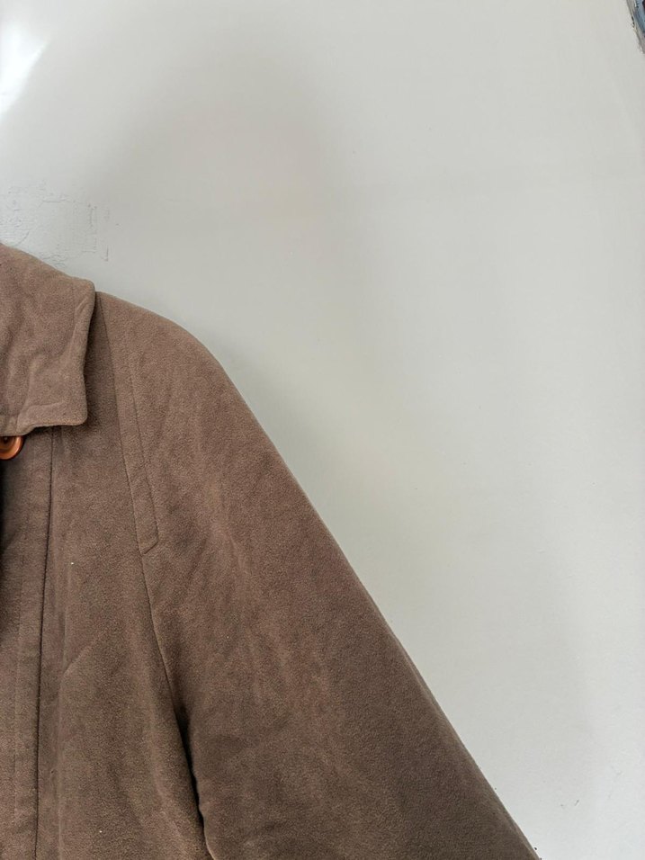 vintage oversize kaşmir yün kaban palto mont - Görsel 4