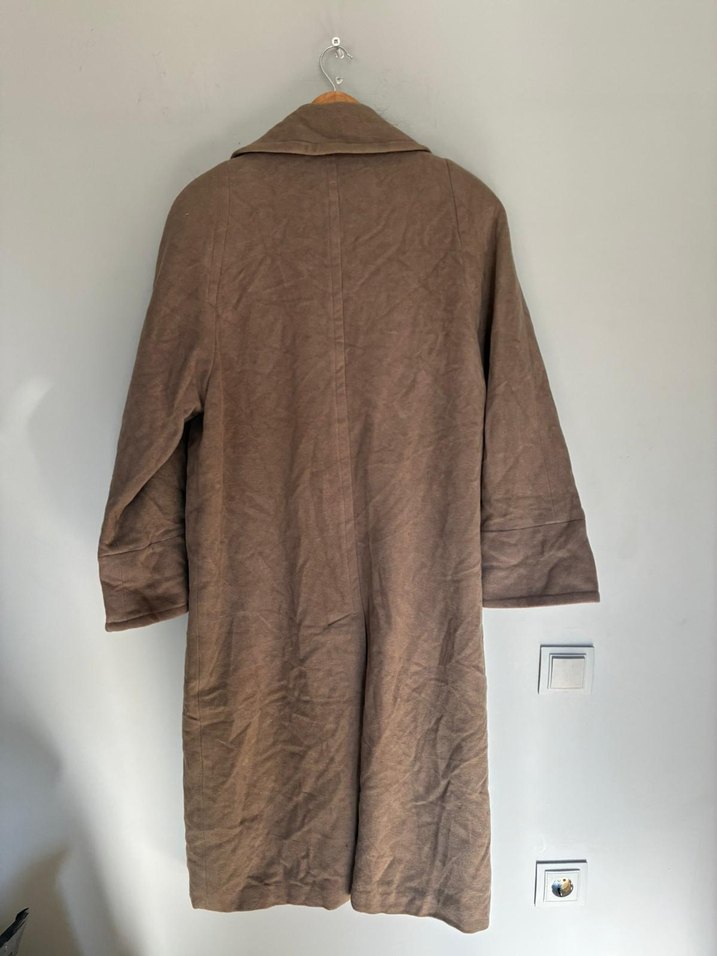 vintage oversize kaşmir yün kaban palto mont - Görsel 2