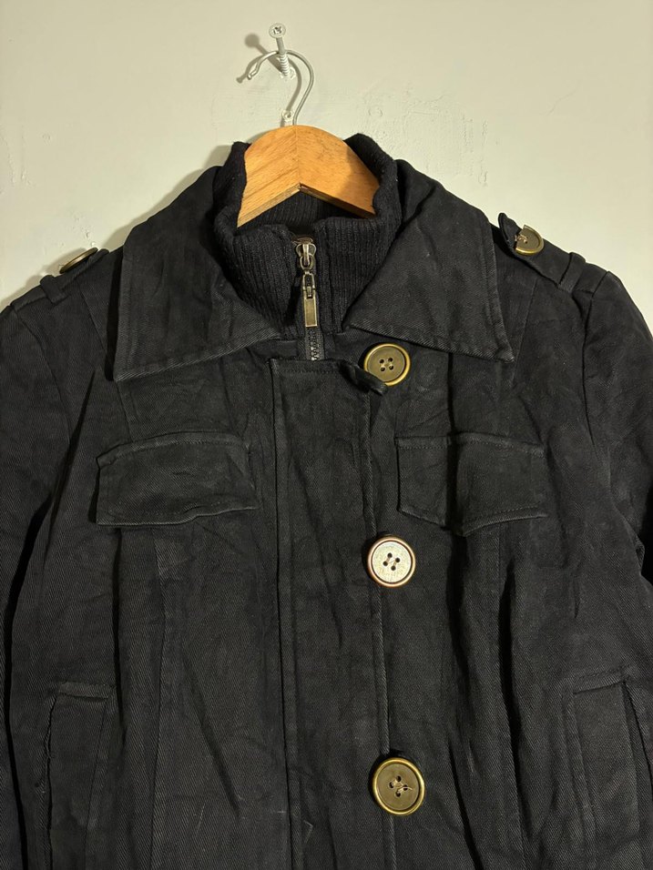 vintage Y2K kemerli askeri parka mont - Görsel 2