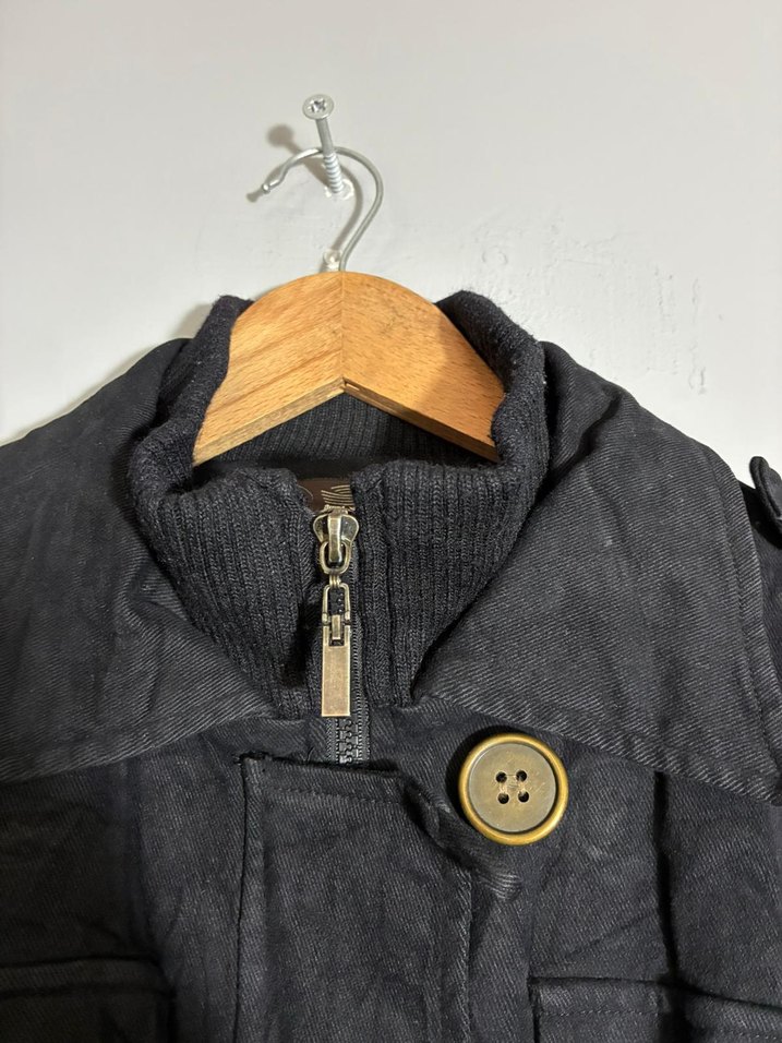 vintage Y2K kemerli askeri parka mont - Görsel 4