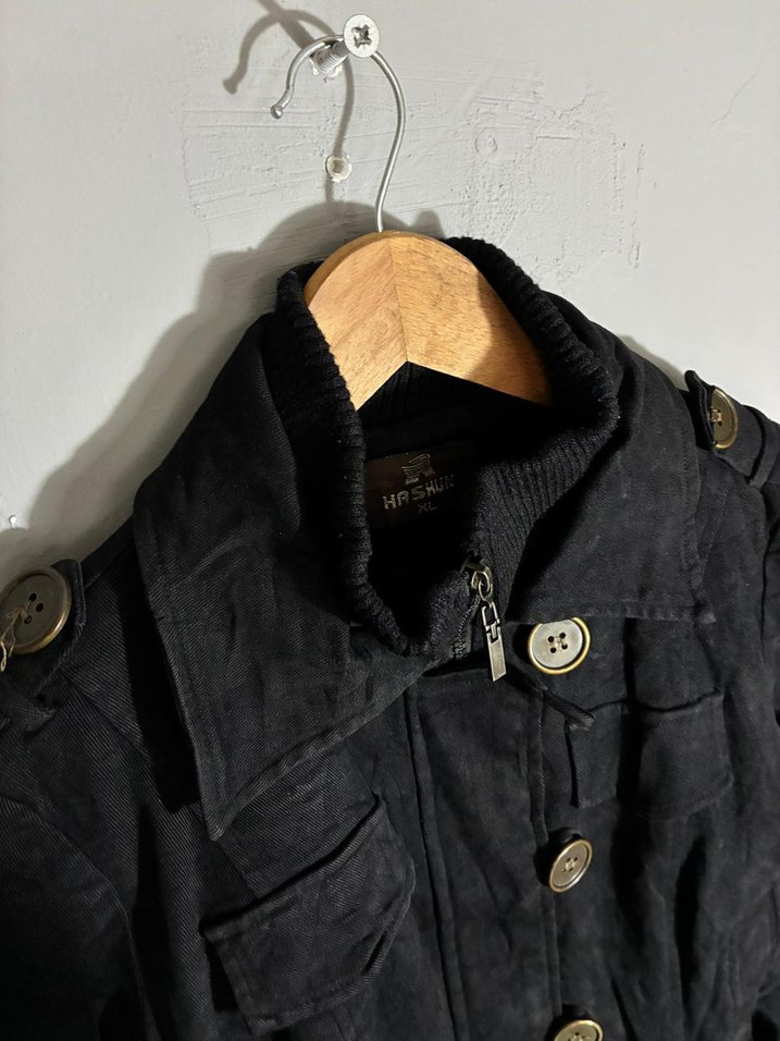 vintage Y2K kemerli askeri parka mont - Görsel 5