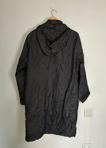 vintage oversize uzun yağmurluk mont - Görsel 4