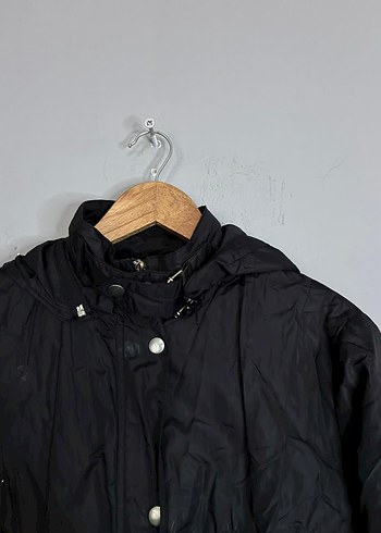 vintage oversize uzun yağmurluk mont - Görsel 5