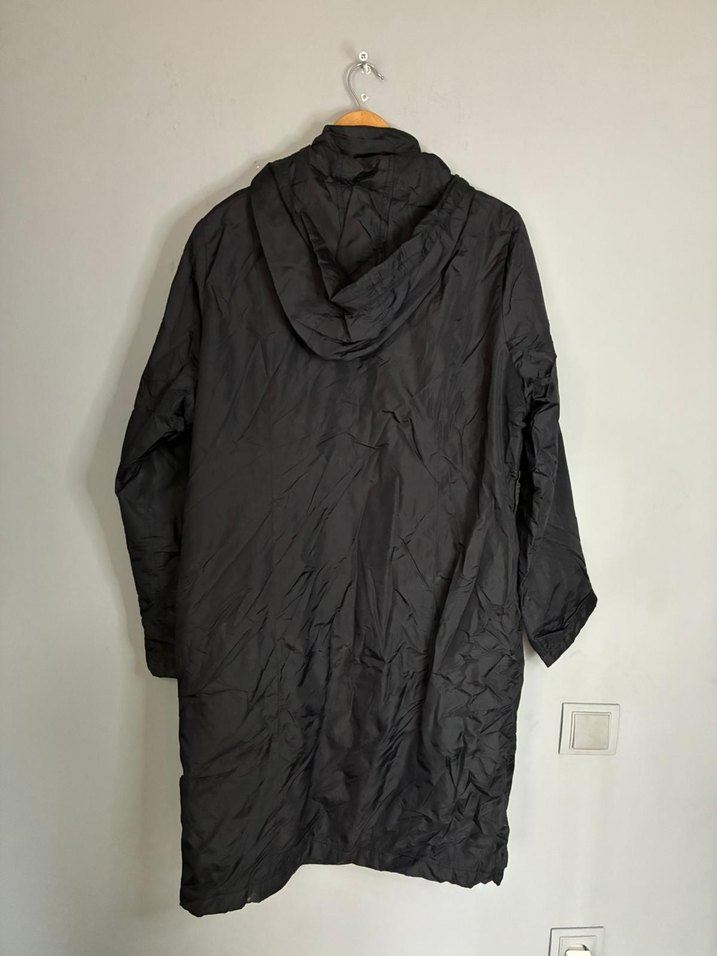 vintage oversize uzun yağmurluk mont - Görsel 4