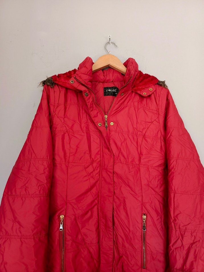 vintage uzun şişme mont yağmurluk kaban - Görsel 5