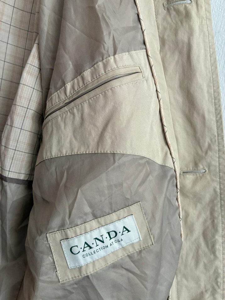 vintage oversize uzun 90s trenckot ceket - Görsel 2