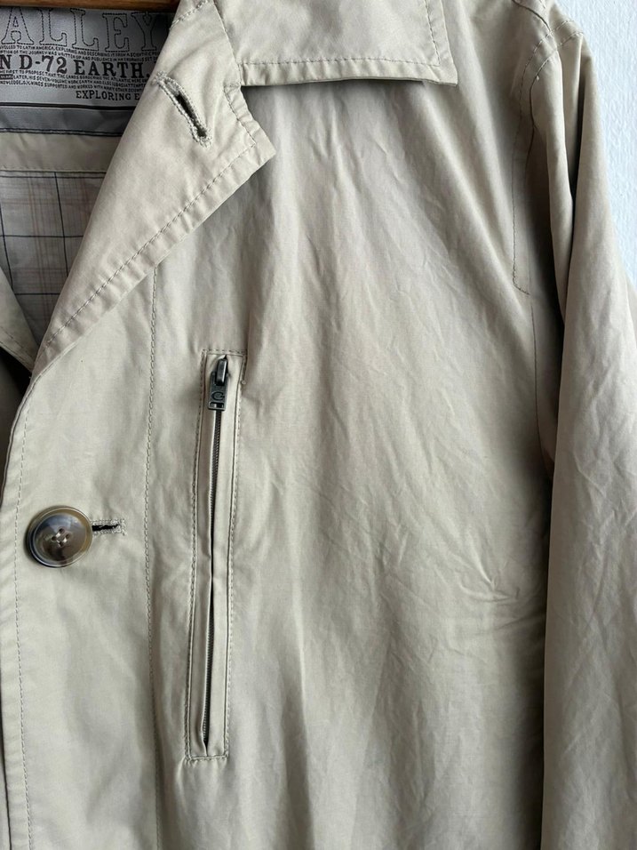 vintage oversize uzun 90s trenckot ceket - Görsel 5