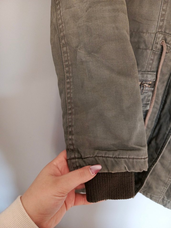 vintage uzun asgeri kamuflaj Kaban mont parka - Görsel 4