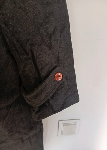 vintage yün kaşmir  kaban mont 
kürk yaka - Görsel 5