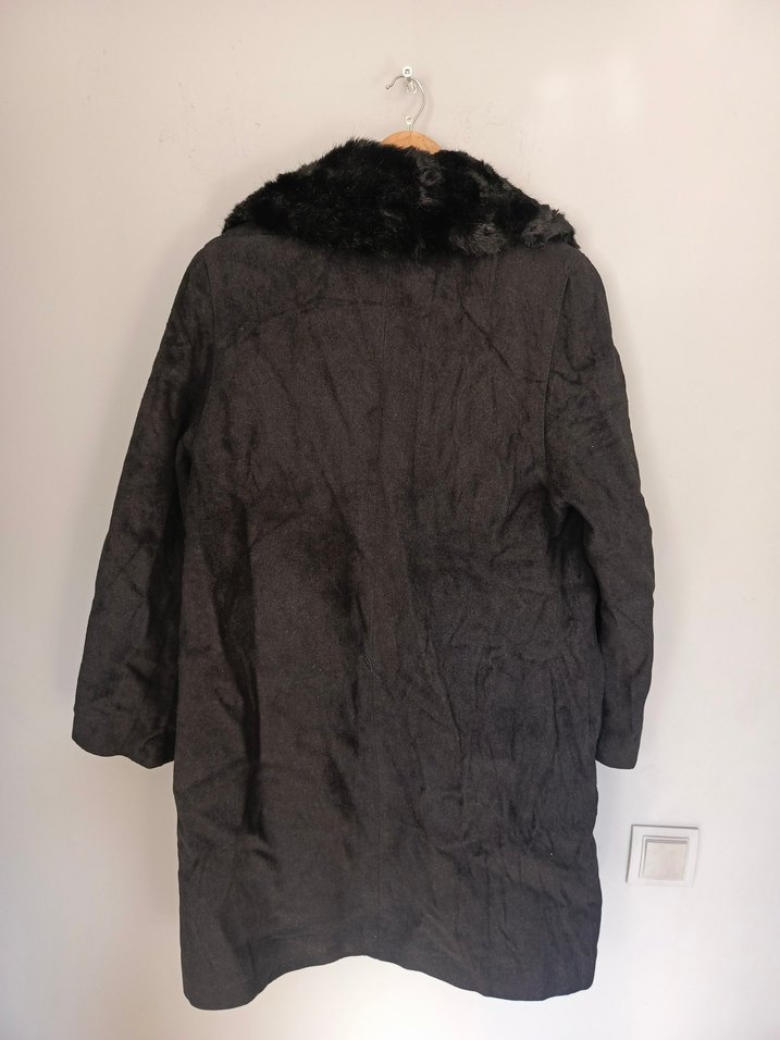 vintage yün kaşmir  kaban mont 
kürk yaka - Görsel 4