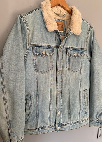 vintage oversize polar peluş kot ceket mont - Görsel 7