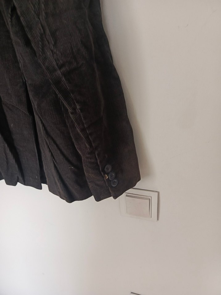 vintage kadife klasik blazer şık ceket - Görsel 2