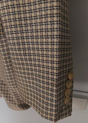 vintage ekose desenli Klasik şık Ceket - Görsel 7