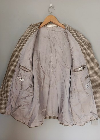 vintage ekose desenli Klasik şık Ceket - Görsel 2