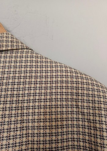 vintage ekose desenli Klasik şık Ceket - Görsel 3