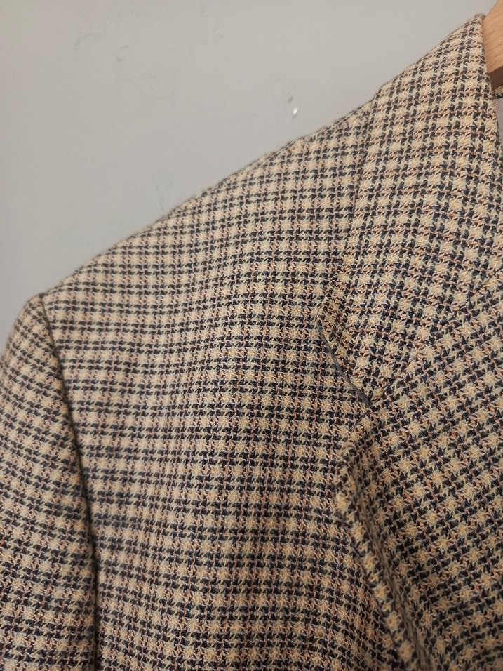 vintage ekose desenli Klasik şık Ceket - Görsel 5