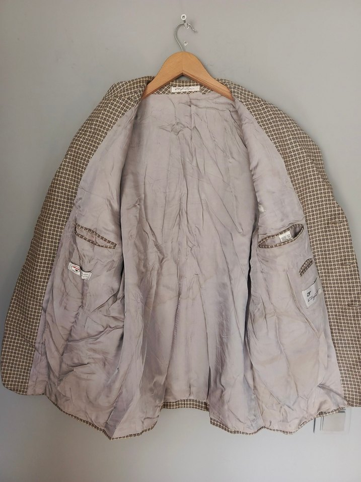 vintage ekose desenli Klasik şık Ceket - Görsel 2