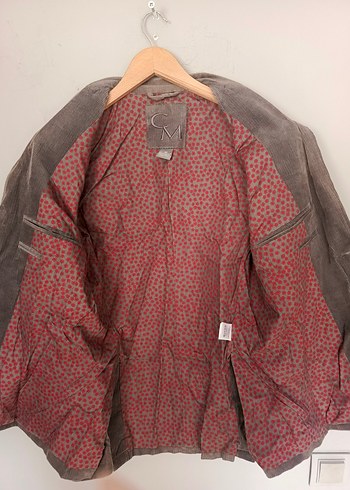 vintage kadife şık blazer ceket çiçek astar - Görsel 9