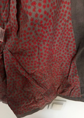 vintage kadife şık blazer ceket çiçek astar - Görsel 8