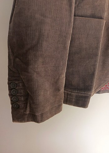 vintage kadife şık blazer ceket çiçek astar - Görsel 6