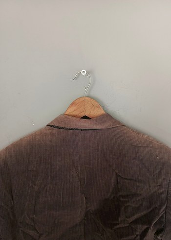 vintage kadife şık blazer ceket çiçek astar - Görsel 2