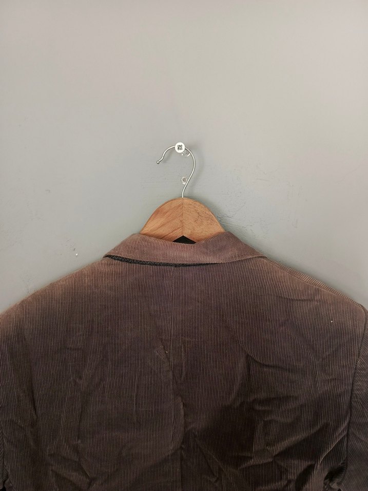 vintage kadife şık blazer ceket çiçek astar - Görsel 2