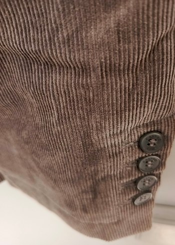 vintage kadife şık blazer ceket çiçek astar - Görsel 5